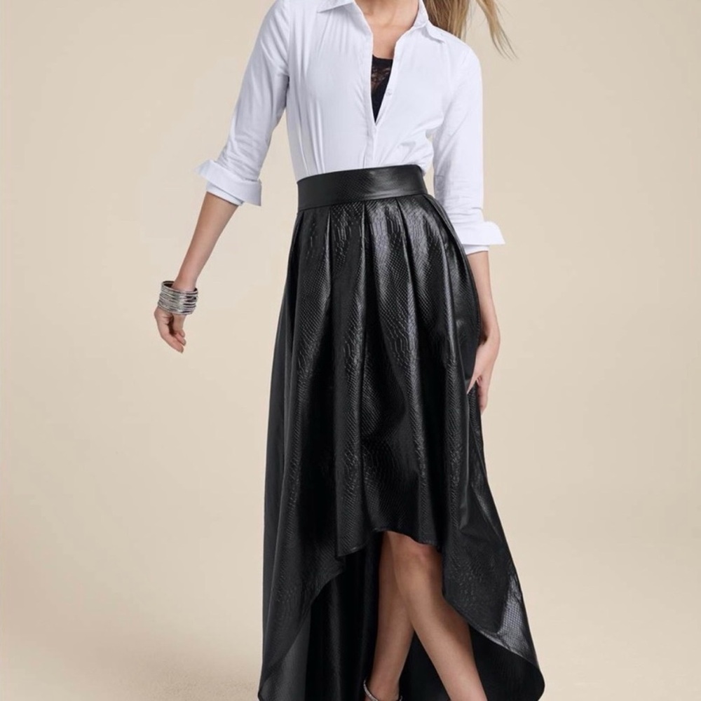 Elegant Black High-Low Skirt